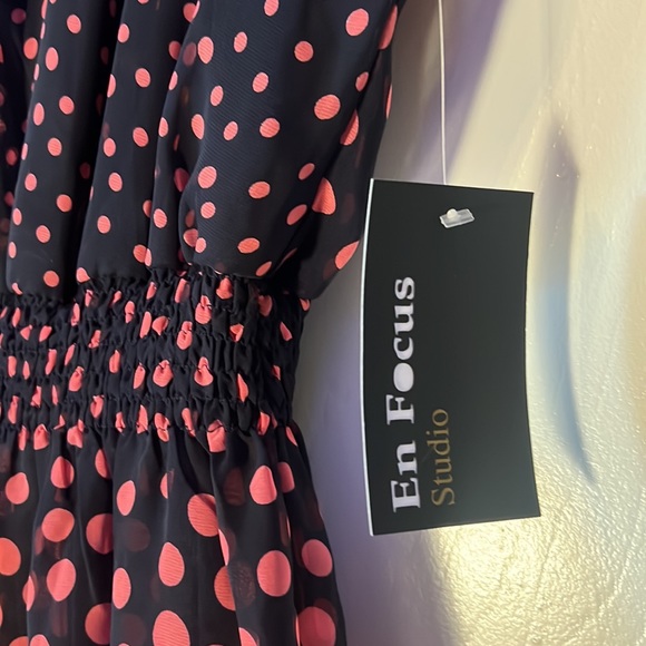 Navy and Pink Petite Dress - Picture 2 of 7